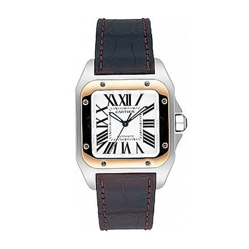 Santos 100 33mm 2-Toned Leather