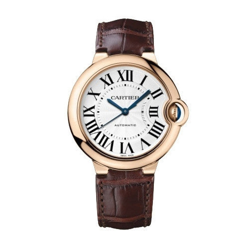 Cartier W6900456 Ballon Bleu 36.6mm Pink Gold  Leather Strap