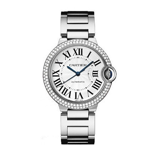 Cartier WE9006Z3  36mm Ballon Bleu  White Gold with Diamonds Bezel