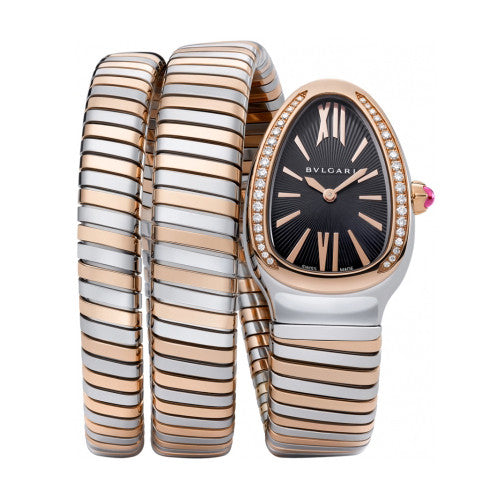 Serpenti Tubogas 35mm Double Twirl with Rose Gold & Diamonds