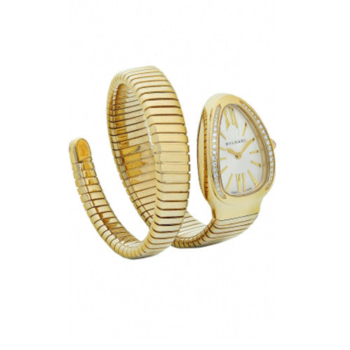 Serpenti Tubogas 35mm Yellow Gold with Diamonds