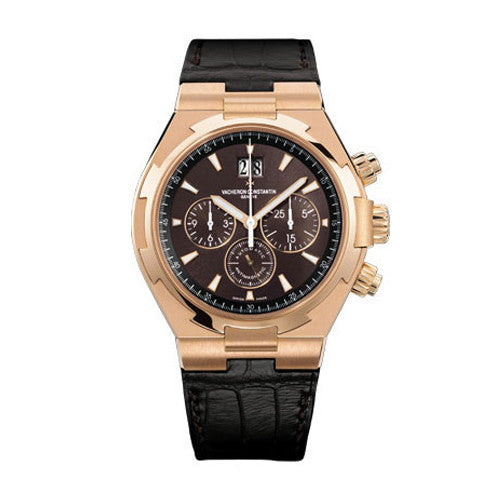 Overseas Chronograph Rose Gold with Dark Brown Leather Strap